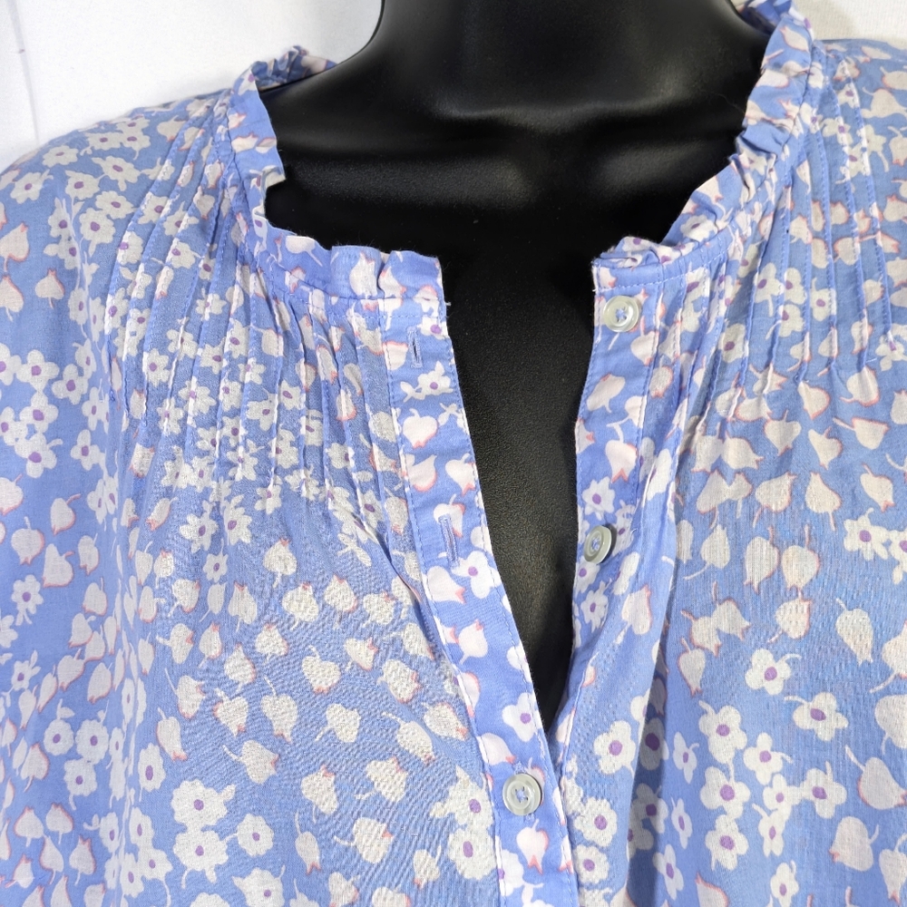 Talbots Women's Floral Pintuck Popover Cotton Top Casual Spring Summer Mp‎ - Picture 4 of 11
